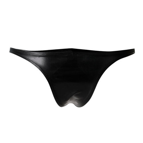 C4M Brazilian Brief Black Leatherette Small - Allure Adornments