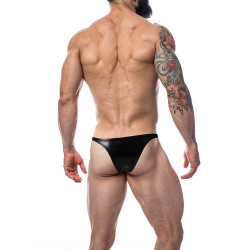 C4M Brazilian Brief Black Leatherette Large - Allure Adornments