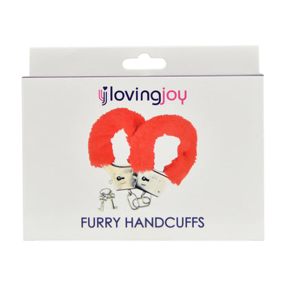 Loving Joy Furry Handcuffs Red - Allure Adornments