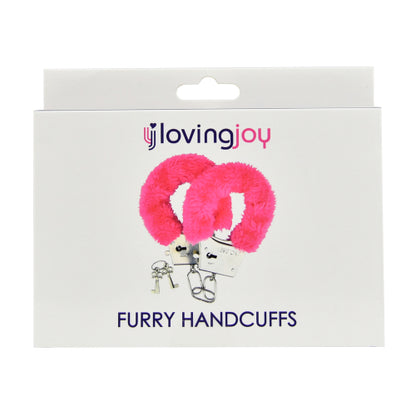 Loving Joy Furry Handcuffs Pink - Allure Adornments