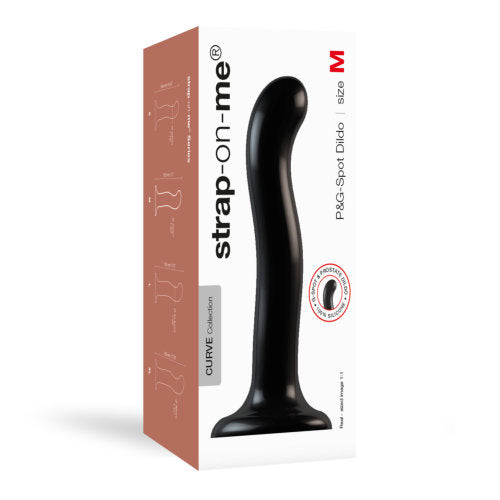Strap-on-Me P&amp;G Spot Dildo Medium Black - Allure Adornments