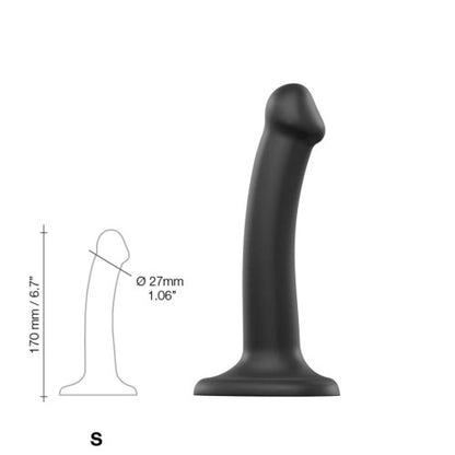 Strap-on-Me Semi-Realistic Dual Density Bendable Dildo Black Small - Allure Adornments