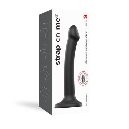 Strap-on-Me Semi-Realistic Dual Density Bendable Dildo Black Small - Allure Adornments
