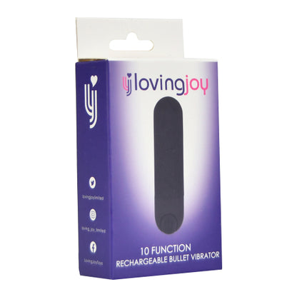 Loving Joy 10 Function Rechargeable Bullet Vibrator Black - Allure Adornments