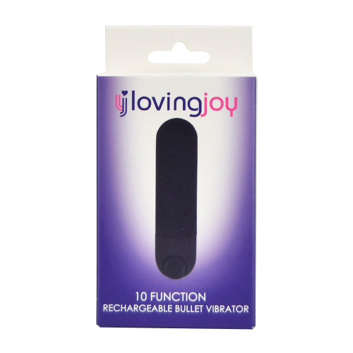 Loving Joy 10 Function Rechargeable Bullet Vibrator Black - Allure Adornments