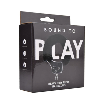 Bound to Play. Heavy Duty Furry Handcuffs Black - Allure Adornments