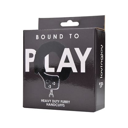 Bound to Play. Heavy Duty Furry Handcuffs Black - Allure Adornments