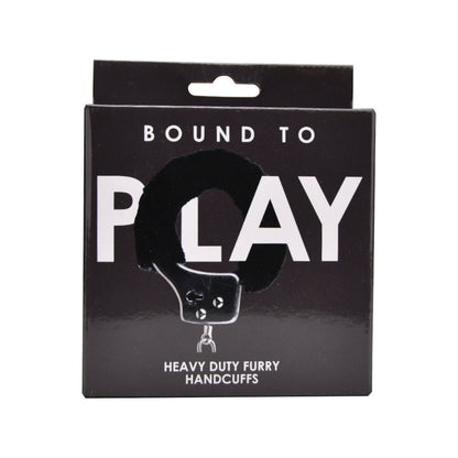 Bound to Play. Heavy Duty Furry Handcuffs Black - Allure Adornments