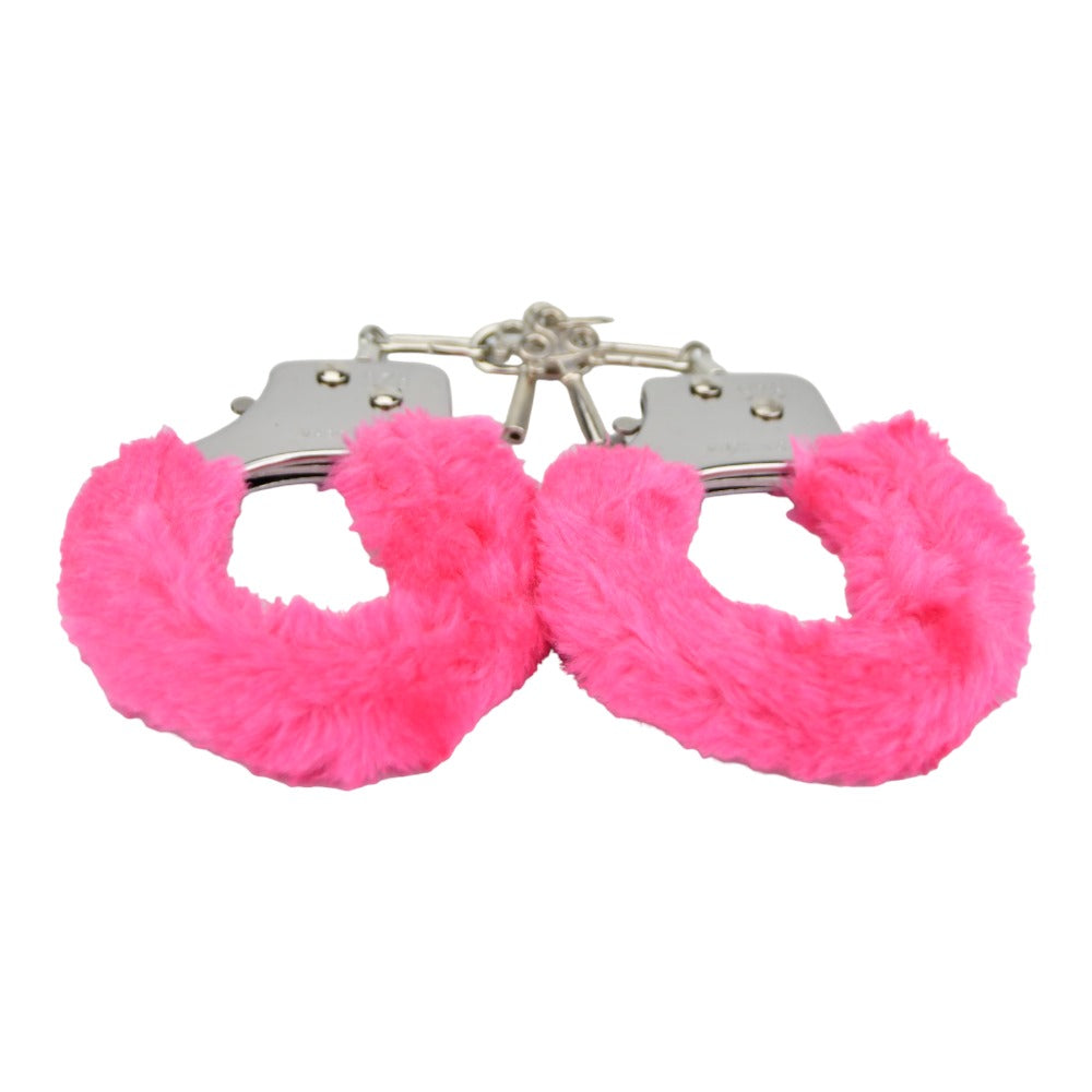 Bound to Play. Heavy Duty Furry Handcuffs Pink - Allure Adornments