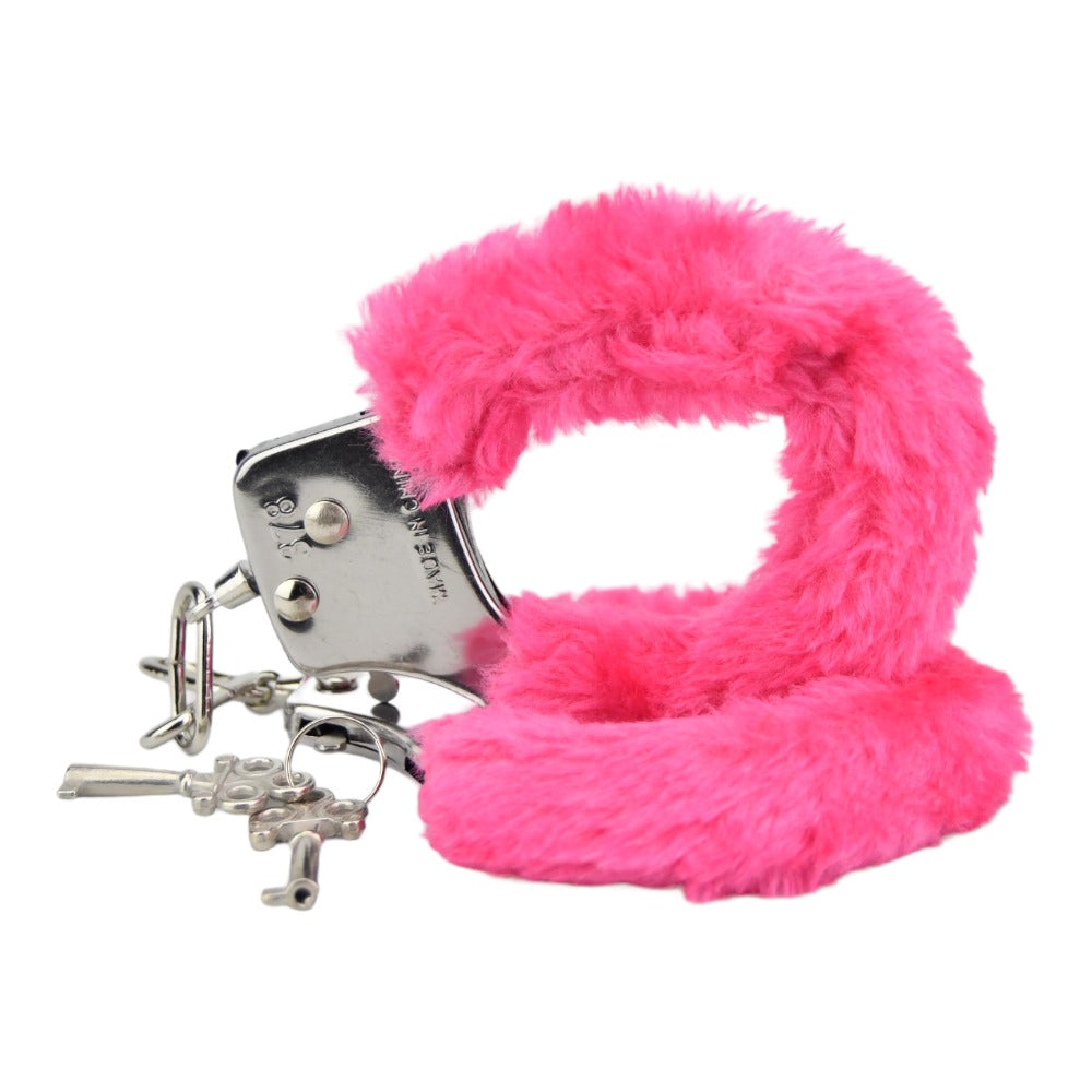 Bound to Play. Heavy Duty Furry Handcuffs Pink - Allure Adornments