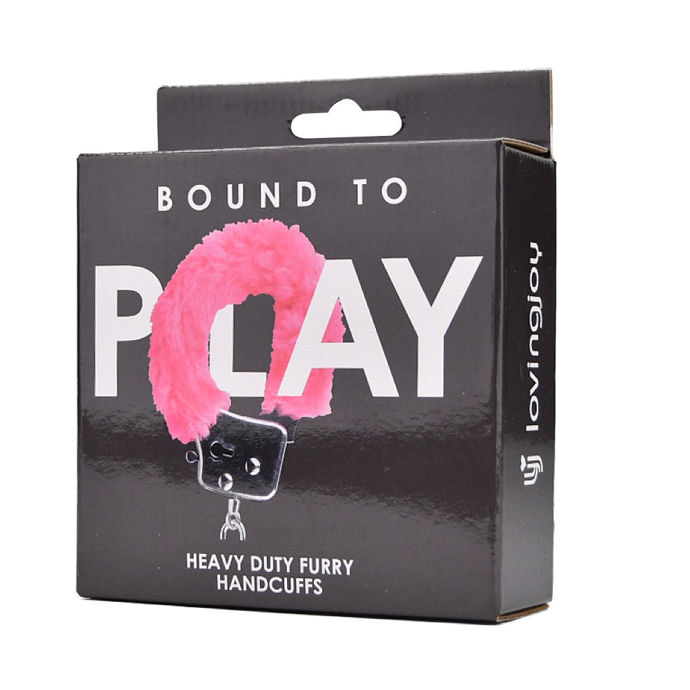 Bound to Play. Heavy Duty Furry Handcuffs Pink - Allure Adornments