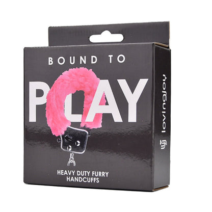 Bound to Play. Heavy Duty Furry Handcuffs Pink - Allure Adornments