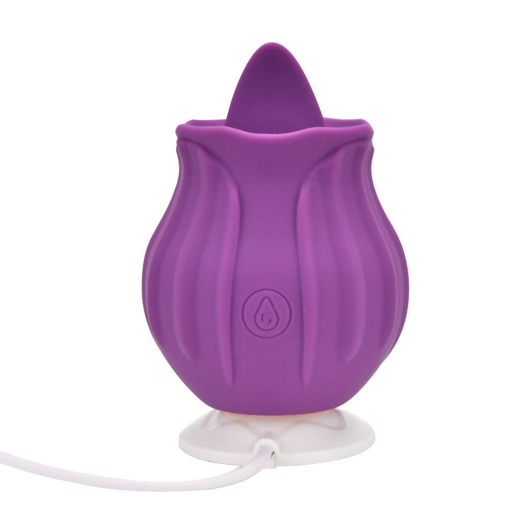 Loving Joy Rose Licking Clitoral Vibrator Purple - Allure Adornments