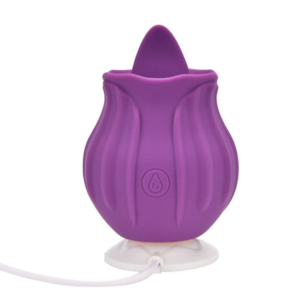 Loving Joy Rose Licking Clitoral Vibrator Purple - Allure Adornments