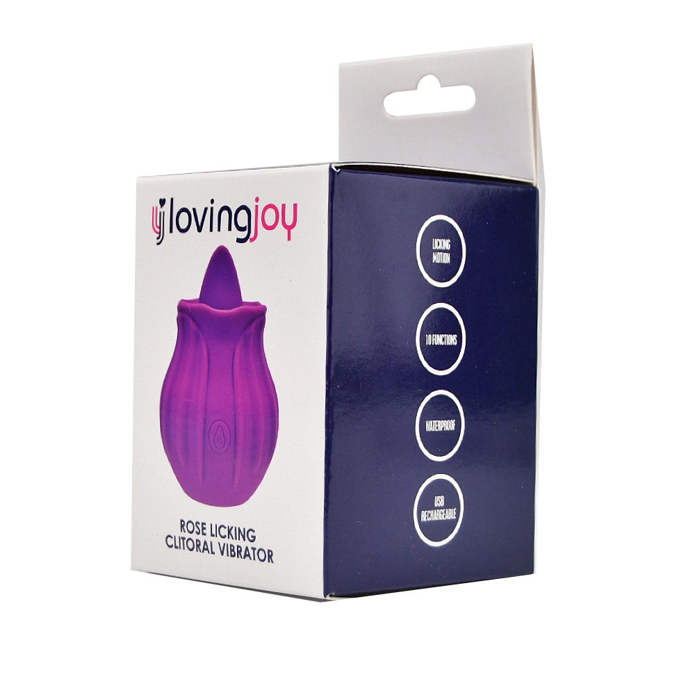 Loving Joy Rose Licking Clitoral Vibrator Purple - Allure Adornments