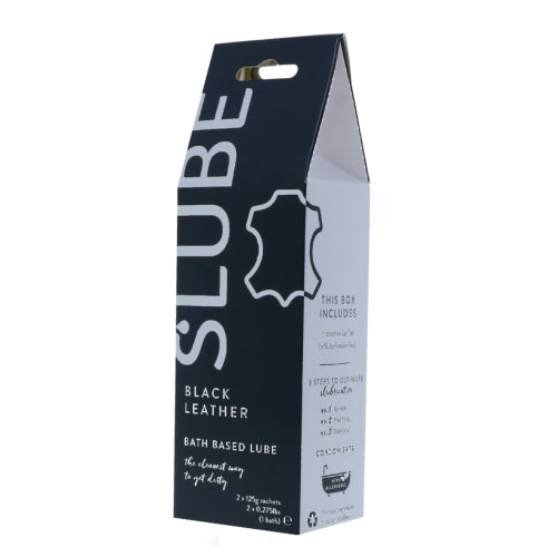 Slube Black Leather Water Based Bath Gel 250g - Allure Adornments