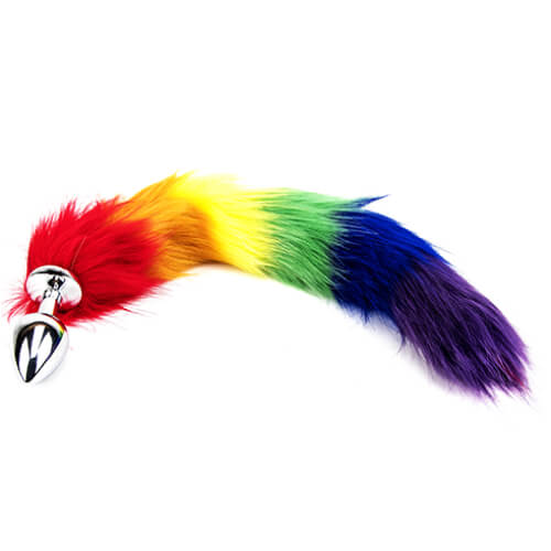 Furry Fantasy Rainbow Tail Butt Plug - Allure Adornments