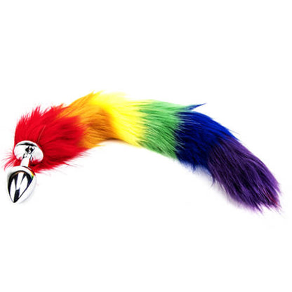Furry Fantasy Rainbow Tail Butt Plug - Allure Adornments