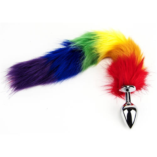 Furry Fantasy Rainbow Tail Butt Plug - Allure Adornments
