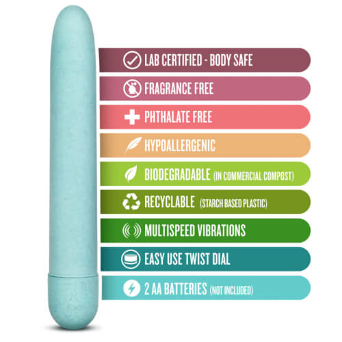 Gaia Biodegradable Eco Vibrator Blue - Allure Adornments