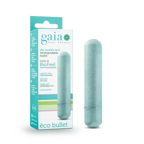 Gaia Biodegradable Eco Bullet Vibrator Blue - Allure Adornments
