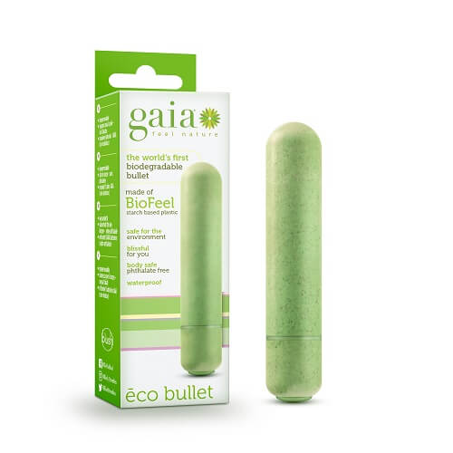 Gaia Biodegradable Eco Bullet Vibrator Green - Allure Adornments