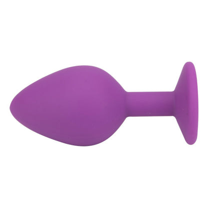 Loving Joy Jewelled Silicone Butt Plug Purple - Medium - Allure Adornments
