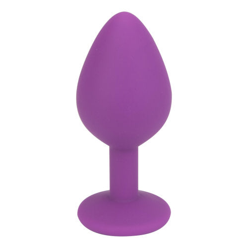 Loving Joy Jewelled Silicone Butt Plug Purple - Medium - Allure Adornments