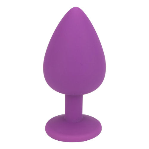 Loving Joy Jewelled Silicone Butt Plug Purple -Large - Allure Adornments