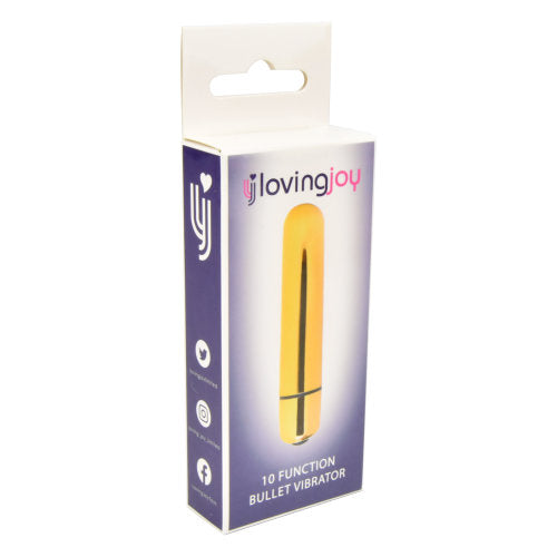 Loving Joy 10 Function Gold Bullet Vibrator - Allure Adornments