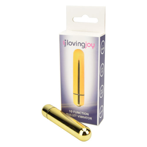 Loving Joy 10 Function Gold Bullet Vibrator - Allure Adornments