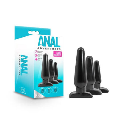 Anal Adventures Basic Plug Kit Black - Allure Adornments