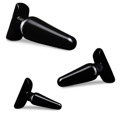 Anal Adventures Basic Plug Kit Black - Allure Adornments