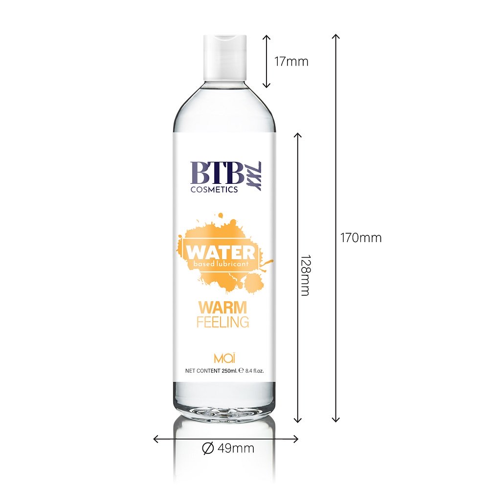 BTB Water Based Warm Feeling Lubricant 250ml - Allure Adornments