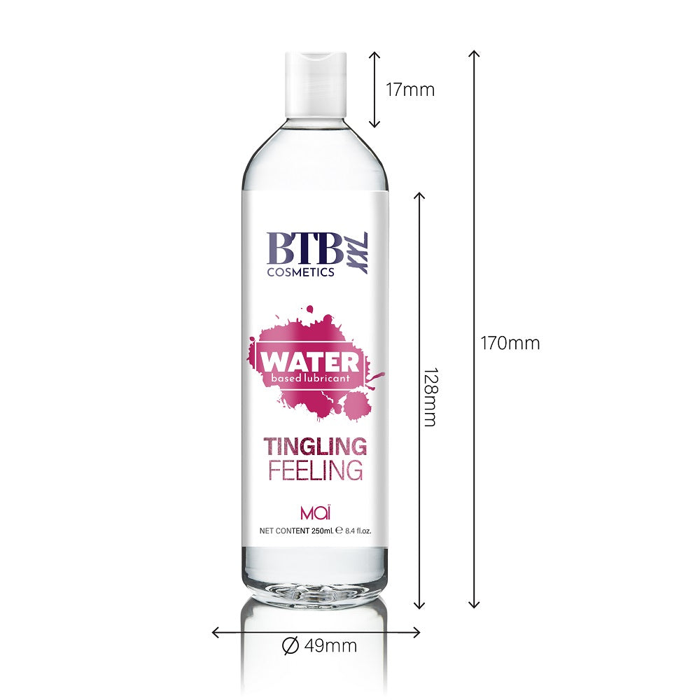 BTB Water Based Tingling Lubricant 250ml - Allure Adornments
