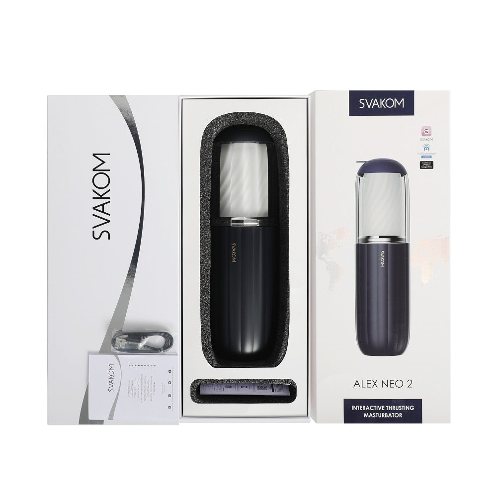 Svakom Alex Neo 2 Interactive App Controlled Thrusting Male Masturbator - Allure Adornments
