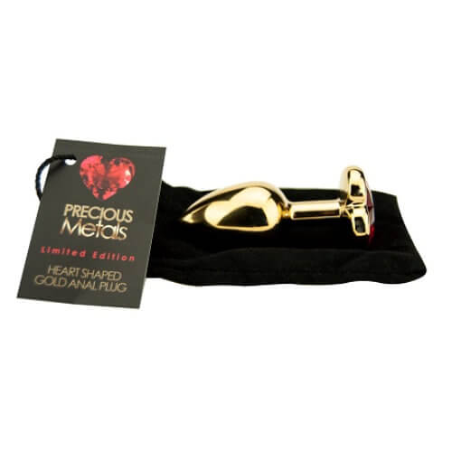 Precious Metals Heart Shaped Butt Plug-Gold - Allure Adornments